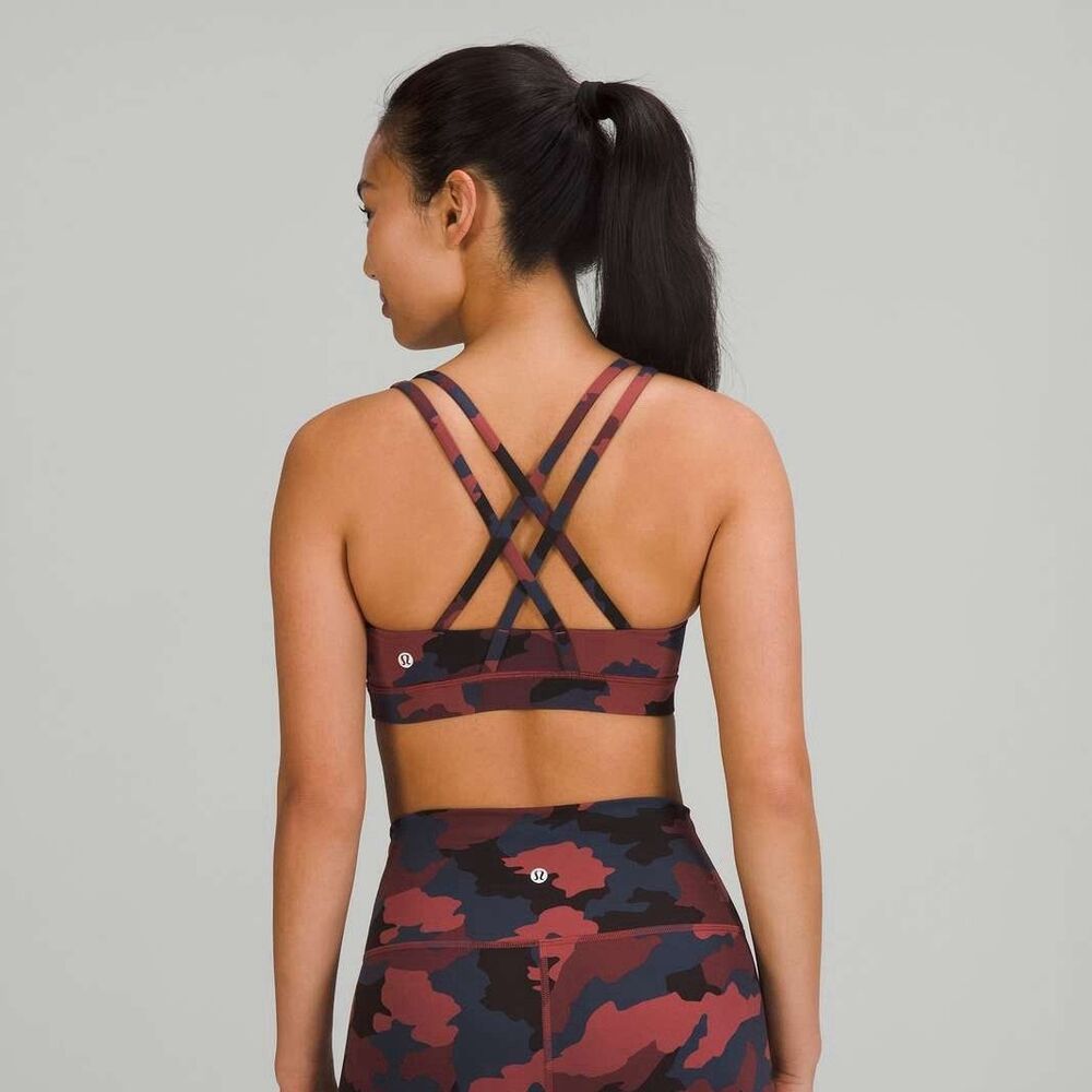 Lululemon Energy Bra Heritage 365 Camo Smoky Red Night Sea Multi Size 2 W2BHES